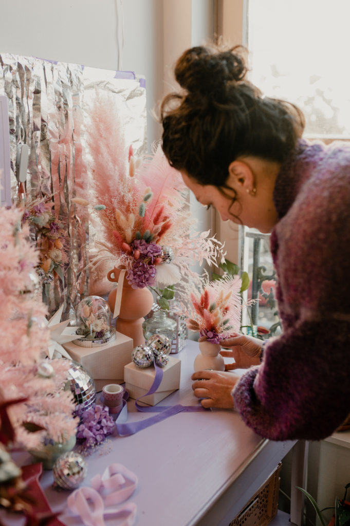 Création de bouquet de fleurs séchées